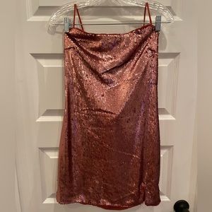 Never Been Worn, The Room, Bronze Sequin Spaghetti Strap Dress, Size Medium